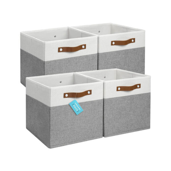 12x12 Cube Storage Bin set of 4, Fabric Cube Storage Bins