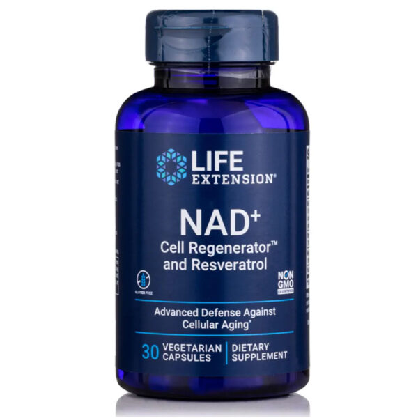 Optimized NAD+ Cell Regenerator™ and Resveratrol -- 30 Vegetarian Capsules
