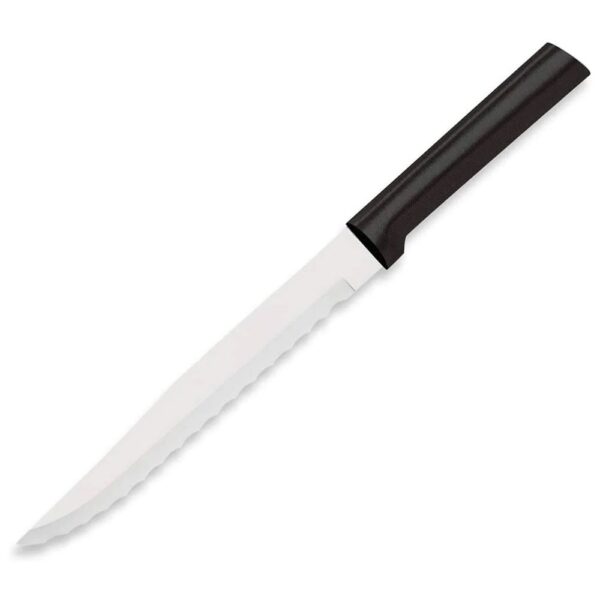 Serrated Slicing Knife - Silver or Black