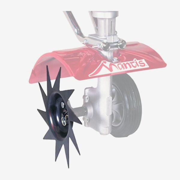 Mantis Border Edger Attachment with Rubber Tire and Steel Slicer Blade