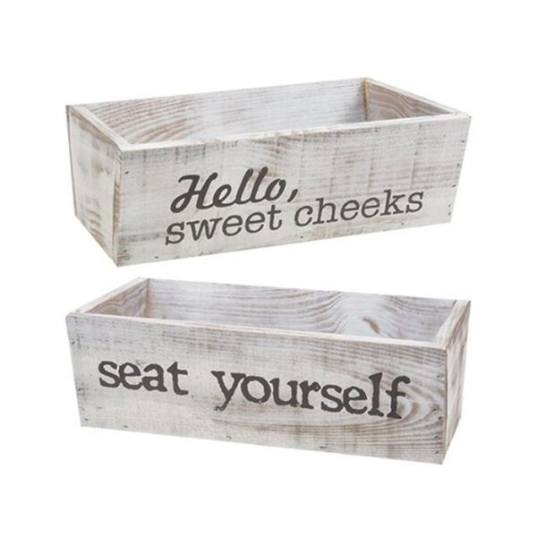 CWI Gifts Hello Sweet Cheeks/Seat Yourself Reversible Toiletries Box