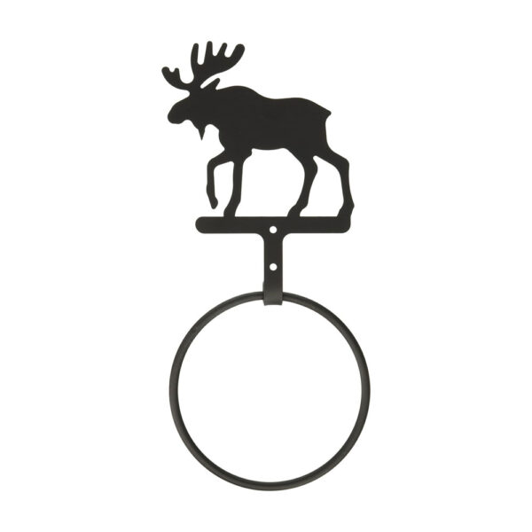 Village Wrought Iron Moose Towel Ring Towel Rack