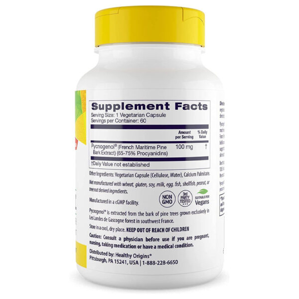 Pycnogenol® -- 100 mg - 60 Veggie Caps - Image 2