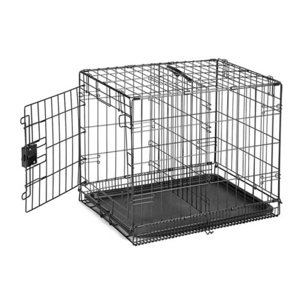 Foldable Metal Wire Dog Crate with Tray - Image 2