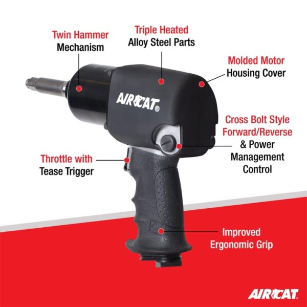 High Air Pressure Impact Wrench With 2" Extended Anvil - Image 3