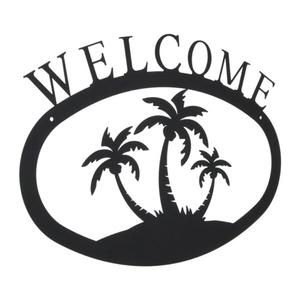 Village Wrought Iron Palm Trees Welcome Home Sign Large - Image 2