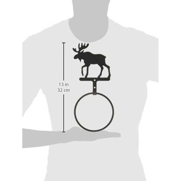 Village Wrought Iron Moose Towel Ring Towel Rack - Image 2