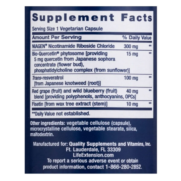 Optimized NAD+ Cell Regenerator™ and Resveratrol -- 30 Vegetarian Capsules - Image 3
