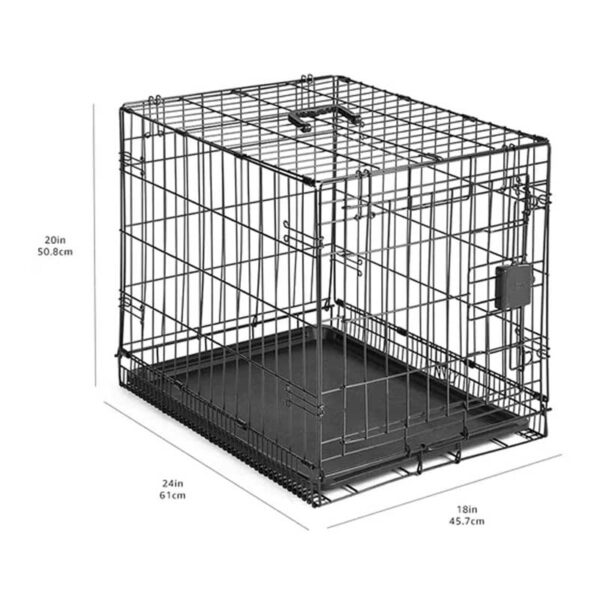 Foldable Metal Wire Dog Crate with Tray - Image 4