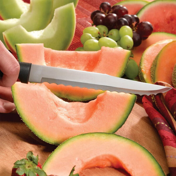 Serrated Slicing Knife - Silver or Black - Image 5