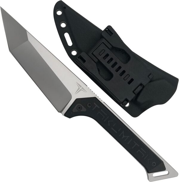 Tactical Knife TKF215SL - D2 Tanto Blade, G10 Handle, Kydex Sheath, MOLLE Clip