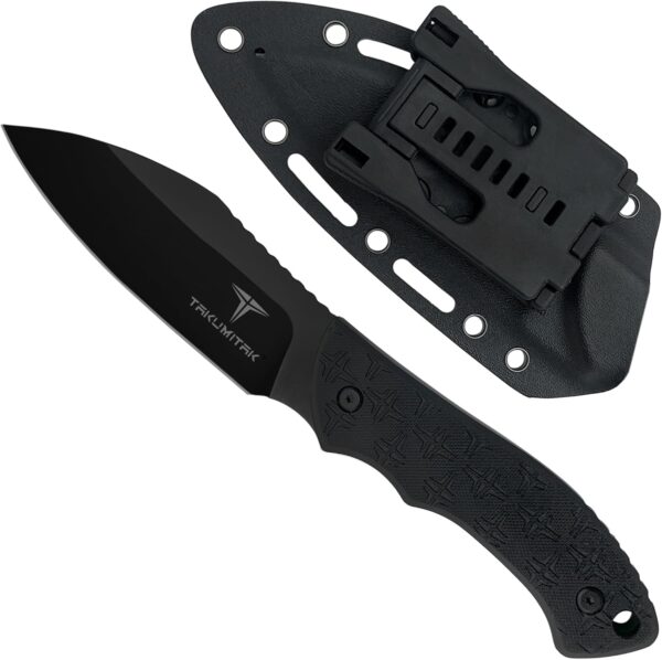 Hunting Knife TKF206BK - D2 Fixed Blade, G10 Handle, Kydex Sheath, MOLLE Clip