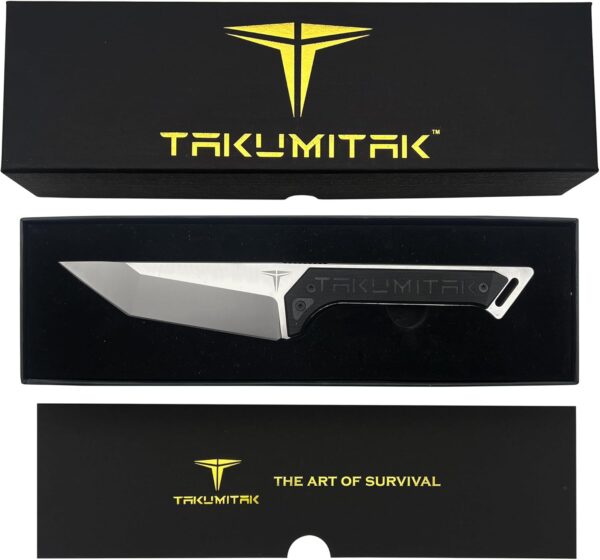 Tactical Knife TKF215SL - D2 Tanto Blade, G10 Handle, Kydex Sheath, MOLLE Clip - Image 4