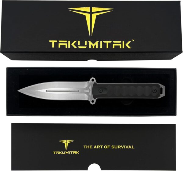 Tactical Knife TKF214SL - D2 Spear Point Blade, G10 Handle, Kydex Sheath, MOLLE Clip - Image 4