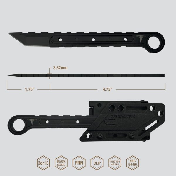 Hunting Survival Knife TKF3S05 - 6.5” Full Tang with FRN Sheath and MOLLE Clip - Image 3