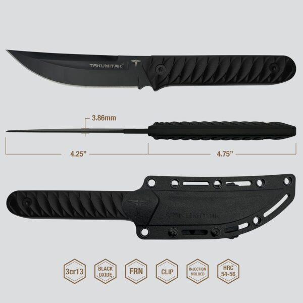 Hunting Survival Knife TKF313 - 9” Full Tang with FRN Handle Scales and MOLLE Clip - Image 3