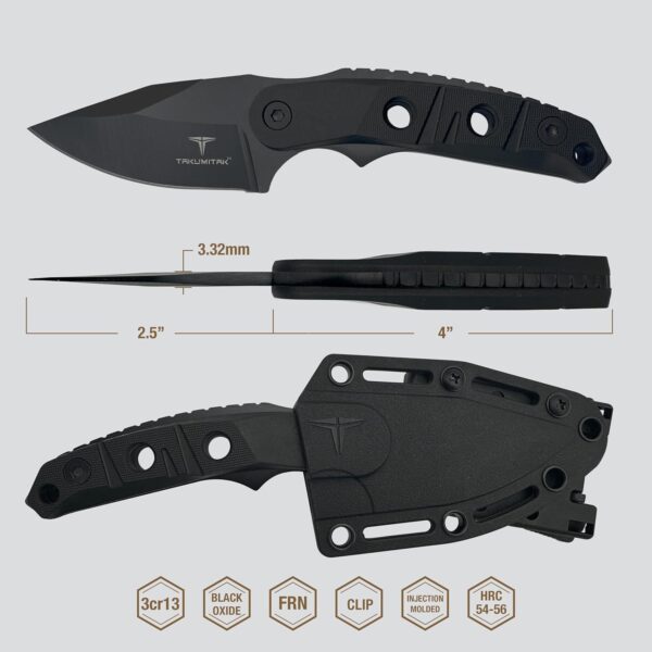 Hunting Survival Knife TKF3S03 - 6.5” Full Tang with FRN Handle Scales and MOLLE Clip - Image 3