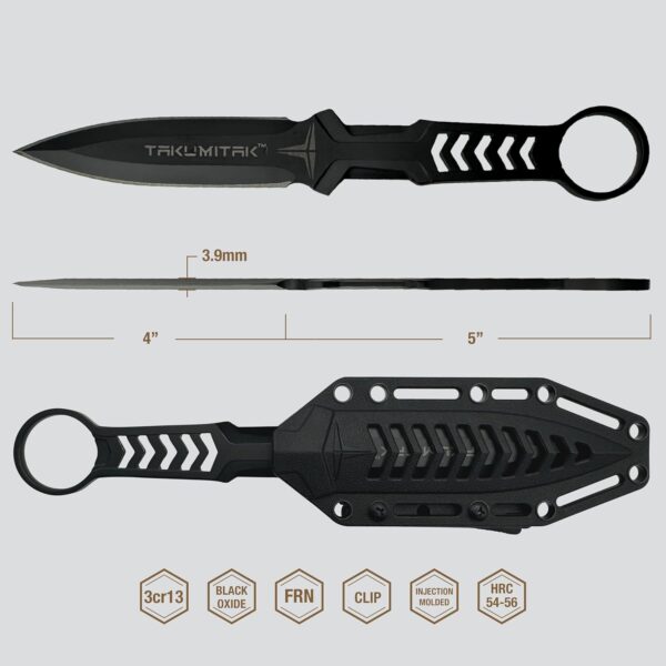 Hunting Survival Knife TKF302 - 9” Full Tang Fixed Blade with FRN Sheath and MOLLE Clip - Image 3