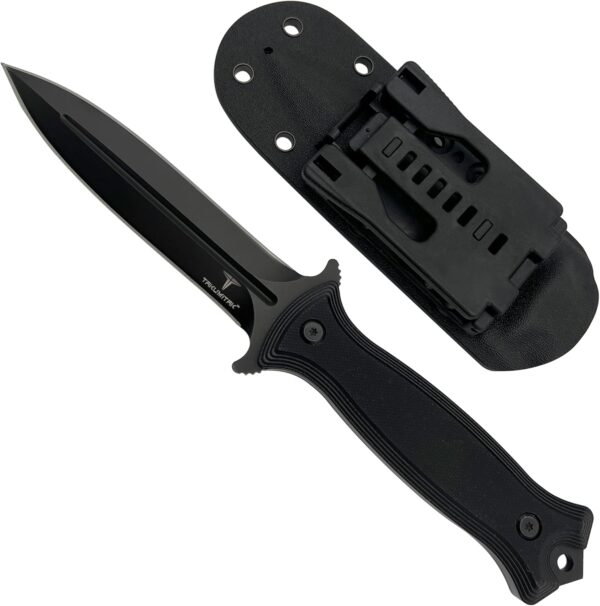 Tactical Knife TKF202BK - D2 Spear Point Blade, G10 Handle, Kydex Sheath, MOLLE Clip