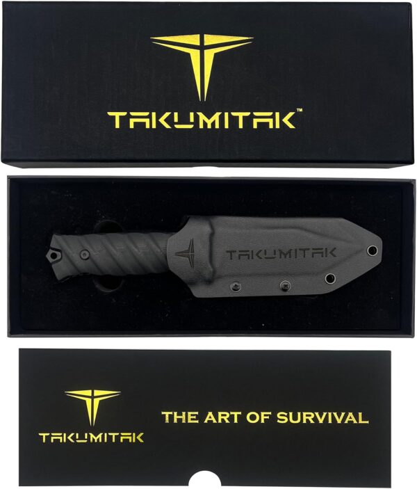 Tactical Knife TKF201BK - D2 Tanto Blade, G10 Handle, Kydex Sheath, MOLLE Clip - Image 4