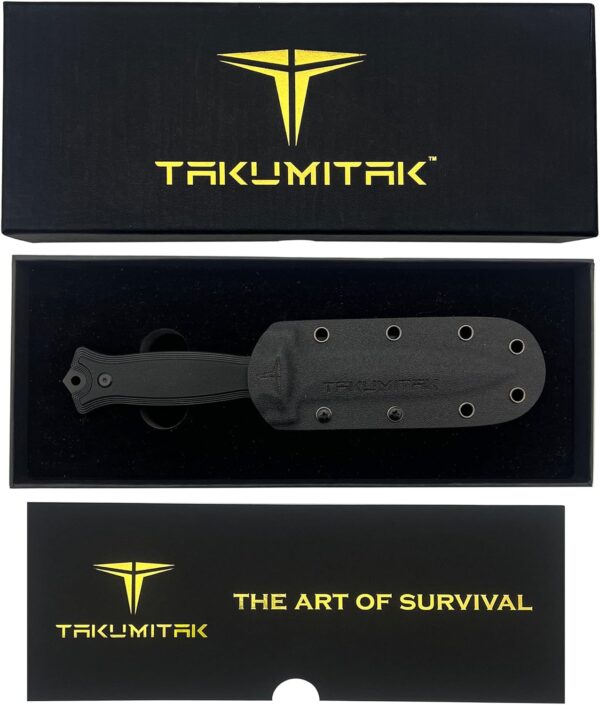 Tactical Knife TKF202BK - D2 Spear Point Blade, G10 Handle, Kydex Sheath, MOLLE Clip - Image 4