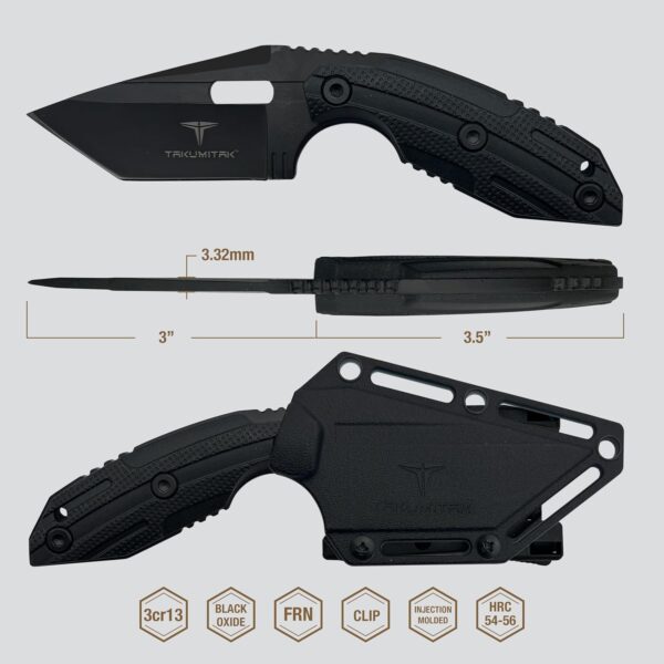 Hunting Survival Knife TKF3S06 - 6.5” Full Tang with FRN Handle Scales and MOLLE Clip - Image 3